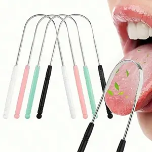 Non-Irritating Stainless Steel Tongue Cleaner, Shaped Tongue Scraper Suitable For Adults & Children, Effective Oral Care Tool Helps Freshen Breath And Clean Tongue