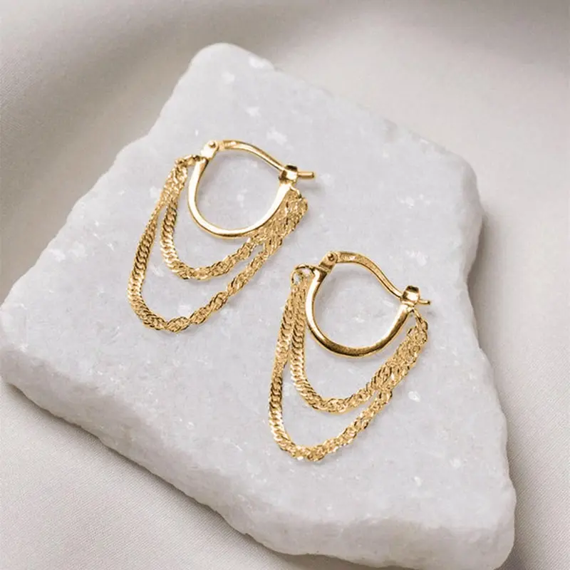 Fashion Tassel Chain Design Dangle Earrings, Casual Jewelry for Women, Simple Jewelry for Party, Daily Clothing Decor, Trendy All-match & Exquisite Jewelry for Anniversary Birthday Gift, High Quality Fashionable Earrings