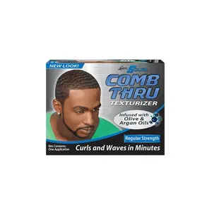Luster’s S Curl Comb-Thru Texturizer Kit, Regular Strength Haircare Product with Olive-Argan Infusions, Curl Defining Formula