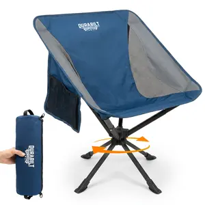 360° Rotation Swivel Camping Chair- Holds 330lb, Small Portable Folding Chair, Ultralight 4lb Compact Backpack Chair for Youth Sports, Backyard BBQ, Tailgating, Camping, Hiking, Beach, Fishing, Hunting
