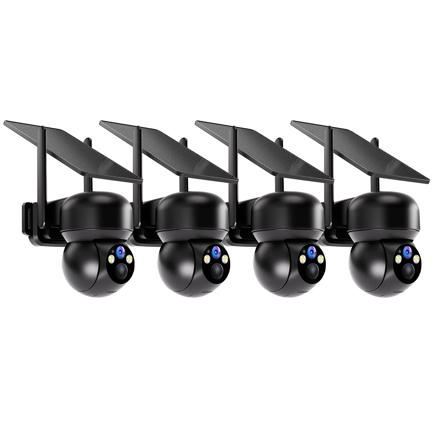 [2-Cam-Kit] 4G LTE Solar Security Cameras - 360° PT 4K Color Night Vision Security Camera System Remote Phone Control, 2-Way Talk, 2 Mins DIY Installation, Built-in SIM Card(Data refill is required)