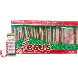 Mini Christmas Candy Canes Featuring The Candy Cane Legend, 40 Pieces