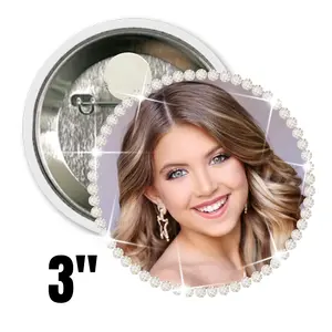 Rhinestone Button 3" Custom