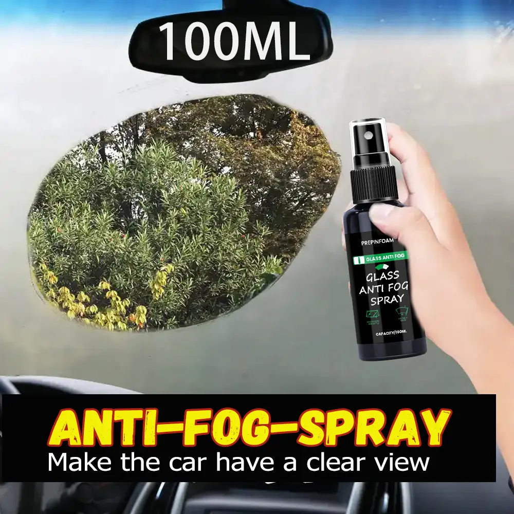 Anti-Fog Spray, Long-Lasting Liquid Defogger for Windshields, Car Glass, Helmets, Mirrors & Other Reflective Surfaces, Easy-to-Use Formula for Clear Vision & Powerful Fog Resistance, Car Windshield Cleaner, Car Cleaning Agent, Car Care Products