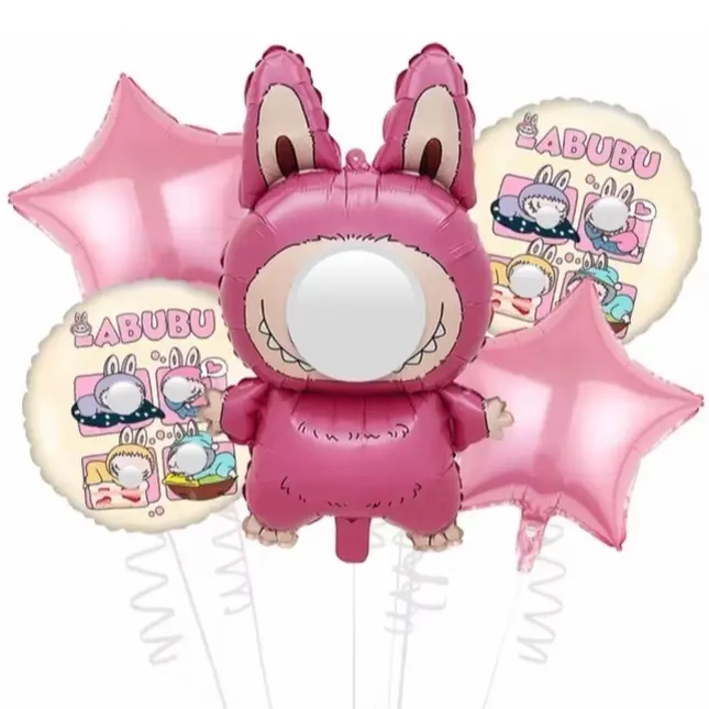 BABUBU  pink,white Balloon / 5 PCs