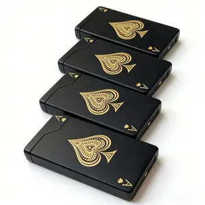 Dual Arc Plasma Electric Lighter Windproof Flameless, USB Rechargeable Metal Lighter with LED Battery Display, Black Ace Gift for Candle Lighting, Camping & Everyday Use(Fuel Not Included)