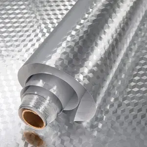 Self-adhesive Vinyl Wallpaper, Heat-resistant & Waterproof Aluminum Foil Kitchen Sticker, Moisture-proof Contact Paper, Suitable for Cabinet, Stove, and Countertop