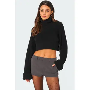 Oversized Turtle Neck Cropped Sweater