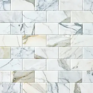 Calacatta Gold  Beveled 3x6  Polished or Honed Marble Tile
