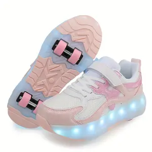 Fashionable And Trendy Glowing Shoes, Cool Street Roller Skates, LED Glowing Roller Skates, Lightweight, Wear-Resistant, Breathable, Detachable Roller Skates. Buy a Pair of Two to Wear, Roller Skate Shoe, Roller Skate , Roller Skate For Girl