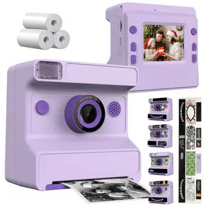 Kids Instant Printing Camera, 8x Digital Zoom, Multi-Functional DIY Camera, Photo Printing Toy for Boys & Girls Aged 3-12