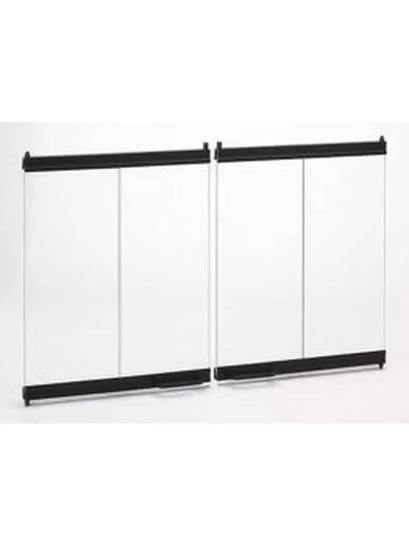 Superior BDG42 42 in. Extruded Aluminum Bi-Fold Doors with Door Track & Rail - Black