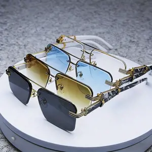 4-Pack Fashion Rimless Sunglasses for Men and Women Classic Small Square Frameless Shades with UV Protection for Travel and Everyday Wear Lightweight Comfortable Classic Square Design