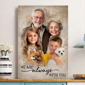 2D Flat, Personalized Customized Canvas - Add Loved One to Photo Custom Canvas - Memorial Gift for Dad Mom, Customized Canvas Pictures for Wall art outdoorfun,whimsical home decor