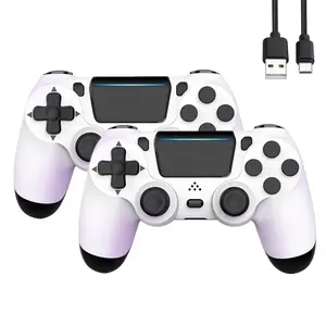 CORESI Wireless Controller 2 Pack Dual Vibration Game Joystick Controller for Ps4 Controller/Slim/Pro,Compatible with PS4 Console (White & White) Smartphone