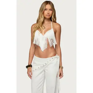 Edikted Women's Kienna Fringed Bra Top