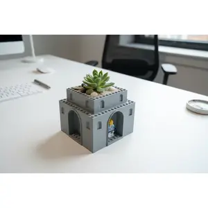 Castle Planter with Brick-Compatible Base