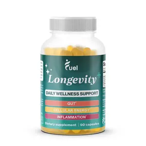 Longevity+ Daily Wellness Support - 90 Vegan Capsules for Cellular Energy, Inflammation & Immune Boost - 1 Month Supply - Made in USA - Non-GMO - Healthcare Dietary Fitness Supplement Vitamin