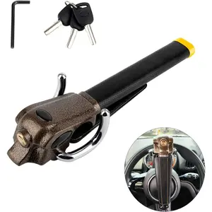 Car Steering Lock, Heavy Duty Universal Anti-Theft Locking Devices, Wheel Safety Lock with 3 Keys for Auto/Truck/SUV/Van