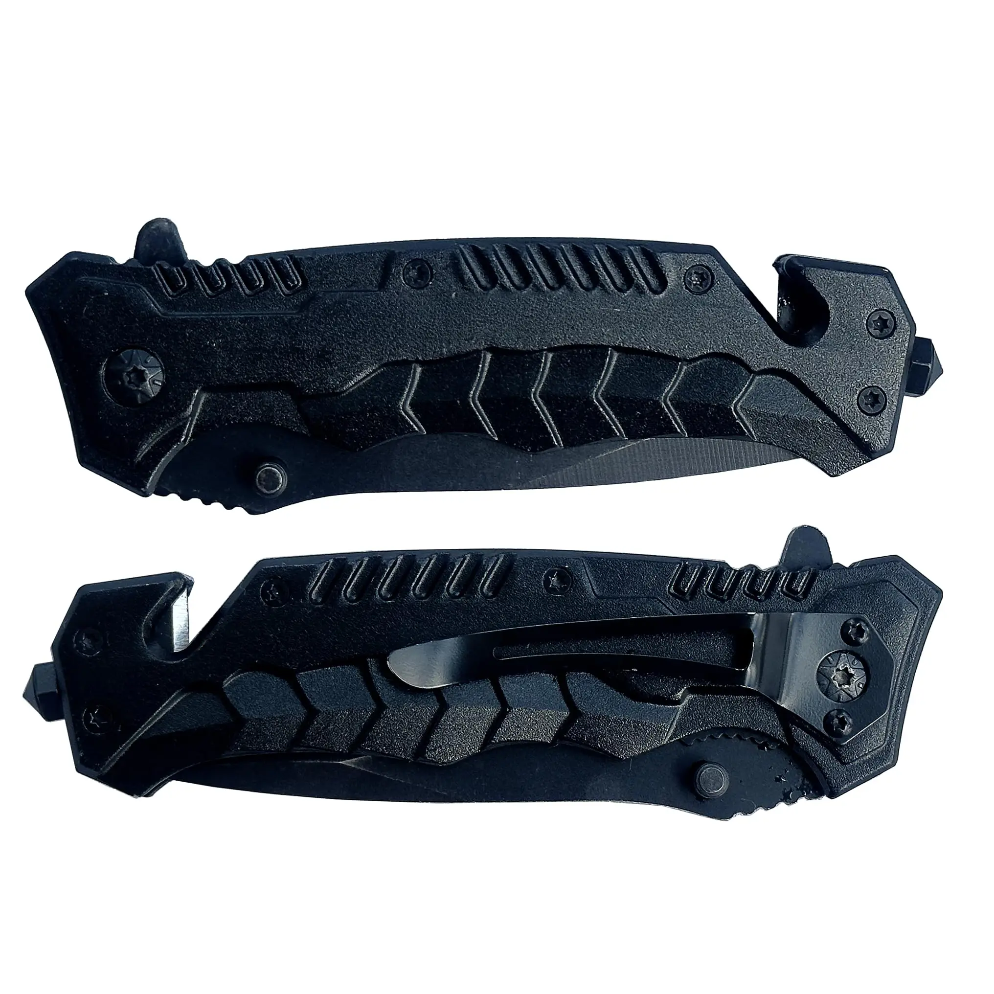 Car Safety Tactical Pocket Knife for Men EDC Tool - Serrated Sharp 3.5" Blade - Spring Assisted Folding Knives - Hunting Camping with Wire Cutter Glas