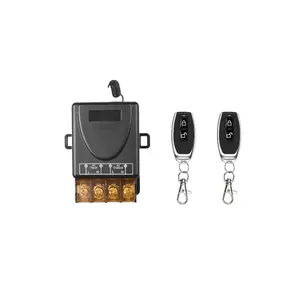 Dc 12V 24v 48v 72v RF 433mhz Wireless Remote Control Switch, 30a High Current Capacity Relay Receiver for Pumps Lights Lamps, Push Button Operation Double Pole Control Style