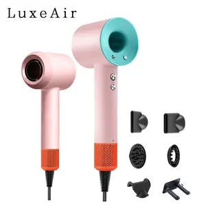 LuxeaAir Multifunctional Powerful Hair Dryer Set, 110000RPM  200 Millions Negative Ionic Low Noise Professional Intelligent Temperature Hair Dryer High Speed Bladeless Professional Care Blow ,Brushless Blow Dryer with Magnetic Diffuser and Nozzle