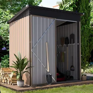 AECOJOY 5' x 3' Outdoor Storage Shed, Small 3x5 Metal Sheds & Outdoor Storage Clearance Steel Yard Shed kit with Lockable Door, Utility and Tool Storage Garden Shed for Backyard, Patio and Outside use
