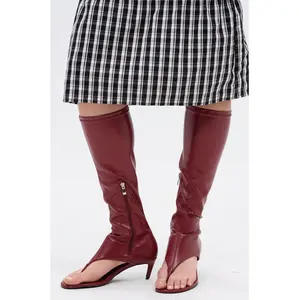 AZALEA WANG CECILE BURGUNDY SANDAL