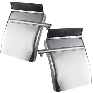 Quarter Fenders for Semi Trucks & Trailers - Stainless Steel 24" x 29", Includes Tube Bracket and Mounting Hardware, Right & Left Fender Kit, Fits Kenworth, Freightliner, Peterbilt