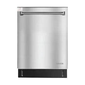 fathersdaygift  VEVOR 24 Inch Built-In Dishwasher, Stainless Steel Tub, 14 Place Settings and 8 Washing Programs, 23.82x 25.2x 33.78 Inch Low-Noise Dishwashing Machine with Upper/ Lower Racks and Zoned Storage