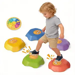 Balance Training Sensory Development for Kids, 5-Piece Anti-Slip Stackable Stepping Stones, Versatile Imaginative Indoor Outdoor Playtime Toy for Toddlers and Children