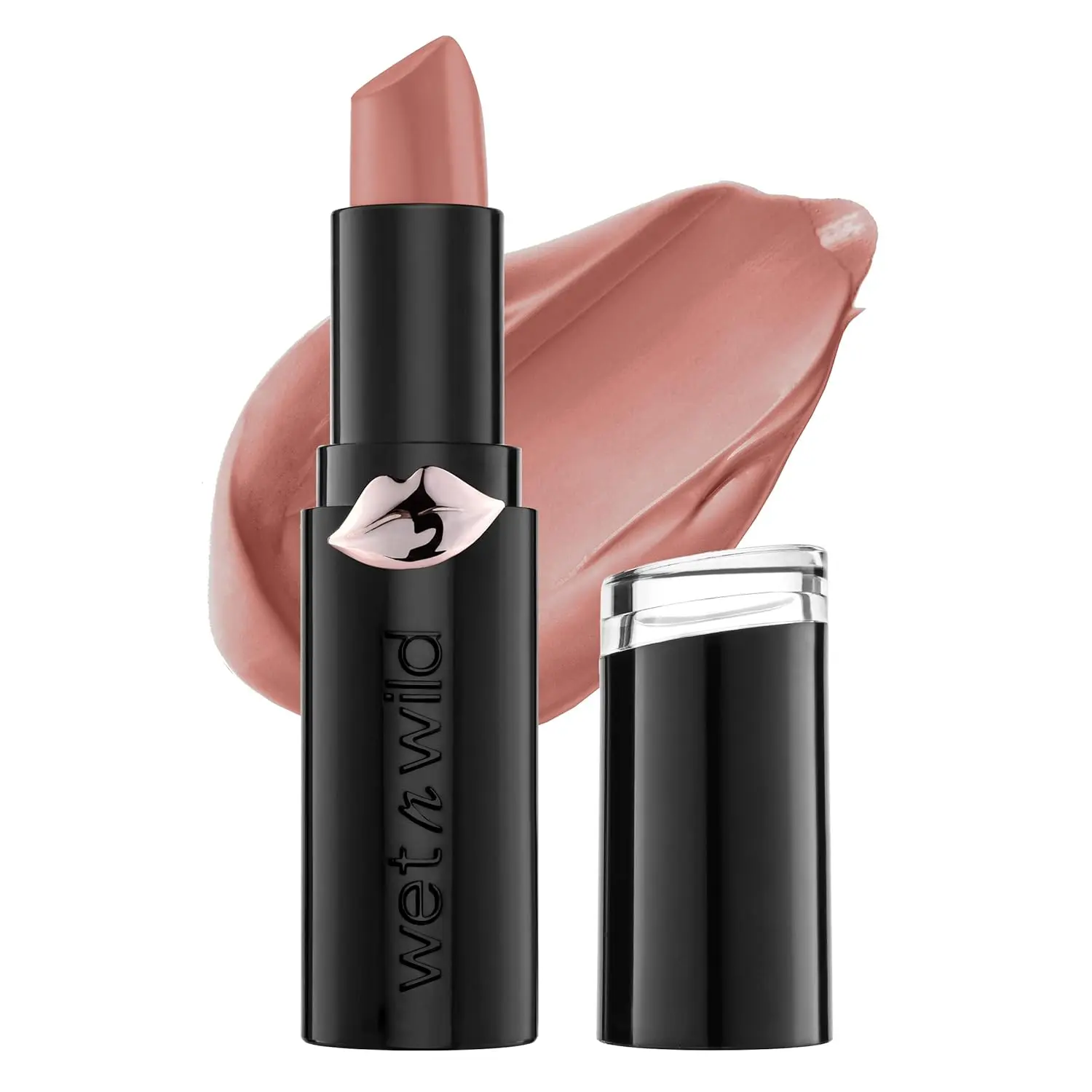 Wet N Wild Mega Last Semi-Matte Lipstick with Hyaluronic Acid, Long-Lasting Nourishing Lip Care Makeup, Bare It All, 0.04oz, Cruelty-Free, Cruelty Free Lipstick & Lip Gloss