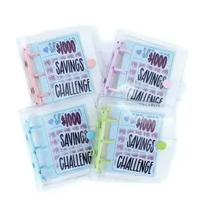 $1000 Mini Money Saving Binder Reusable Cash Envelope System – 2026 Budget Binder, 2026 Upgraded，Transparent PVC Pockets, Portable Budget Binder for Money Saving & Cash Stuffing, Perfect Finance Planner & Gift Flexible Durable