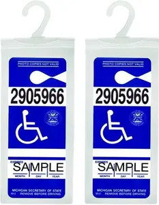Handicap Placard Holder - Ultra Transparent Disabled Parking Permit Placard Protective Holder Cover with Large Hanger by Tbuymax (Set of 2)