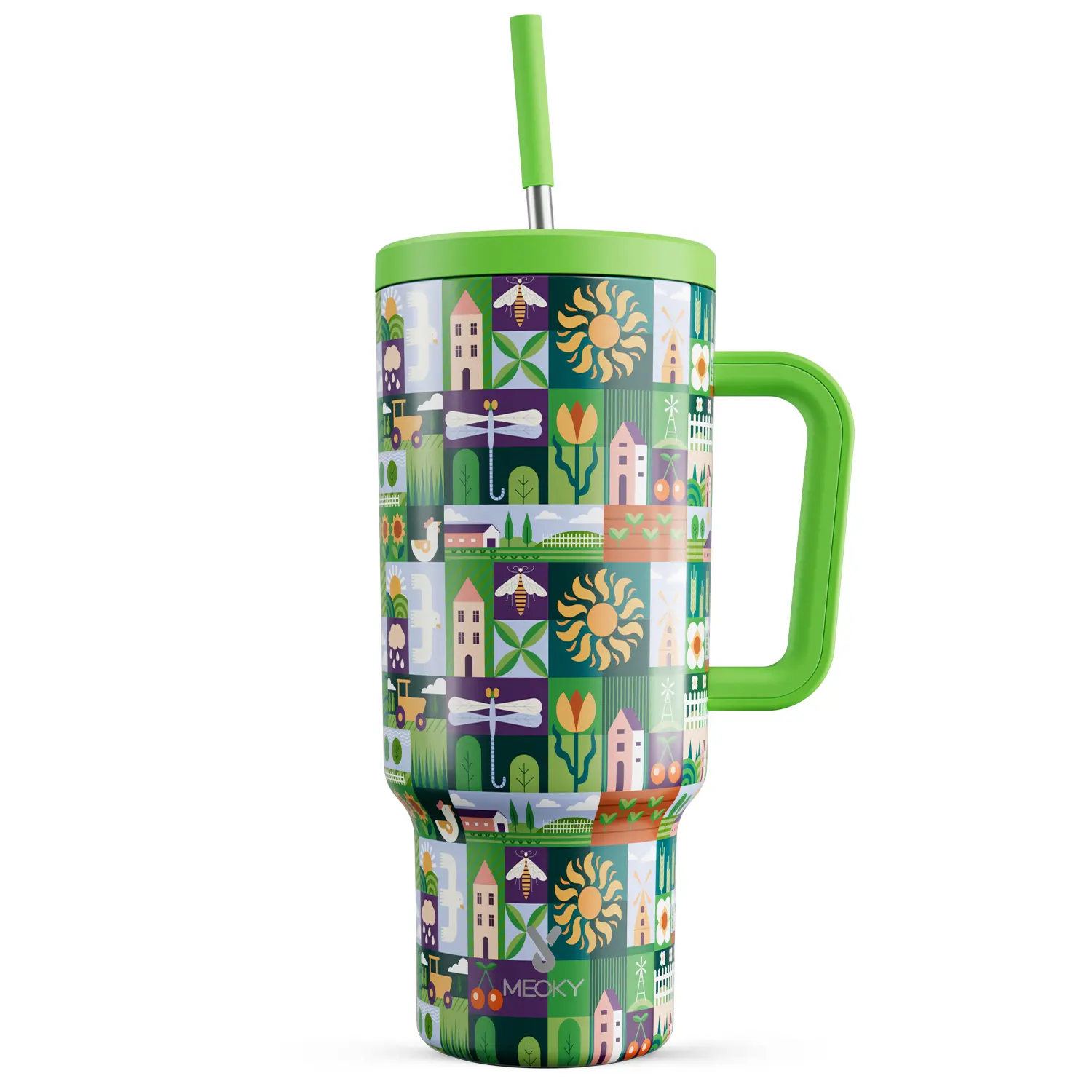 Green Woven Houndstooth Daisy