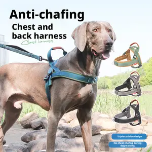 High End No Choke Dog Harness with Reflective Nylon Escape Proof Pet Vest for Big Dogs Walking Training