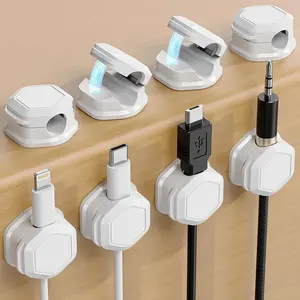 8 Pack Cord Holder -   Clips - Cord Holder for Nightstand - Cord Organizer for Desk,  Cord Organizer, for Desk, Nightstand, Phone Charger, Computer, , Office,  (White)