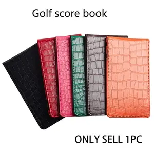 Golf Scorebook Crocodile Leather Texture, Golf Ball Record Data Notebook, Golf Scoring Book for Golfers, Golf Accessories