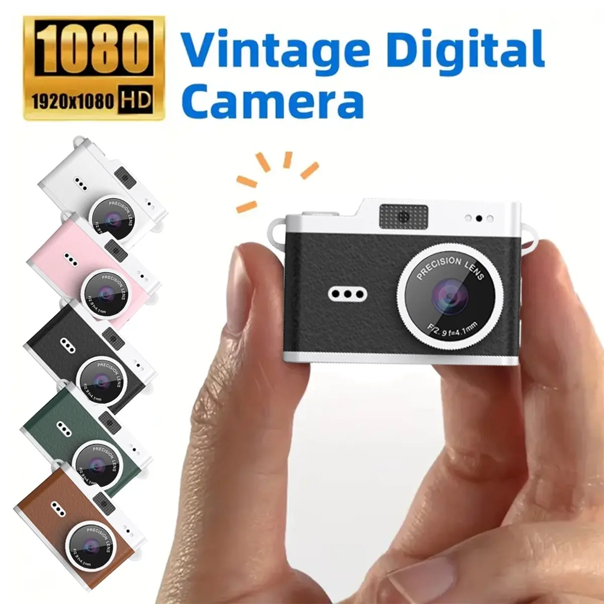 Vintage Mini Camera with 32GB TF Card, Compact Dslr with 0.96 Inch IPS Screen and LED Flash, Ideal Gift for Students and Travelers, Vintage Digital Camera, Portable Vintage Camera, Camera for Pictures, Vintage Cameras