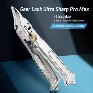 Ultra‑Sharp Beveled‑Edge Gear Nail File, Multifunctional Large Nail Pliers for Thick/Hard Nails, Cuticle Scissors Manicure