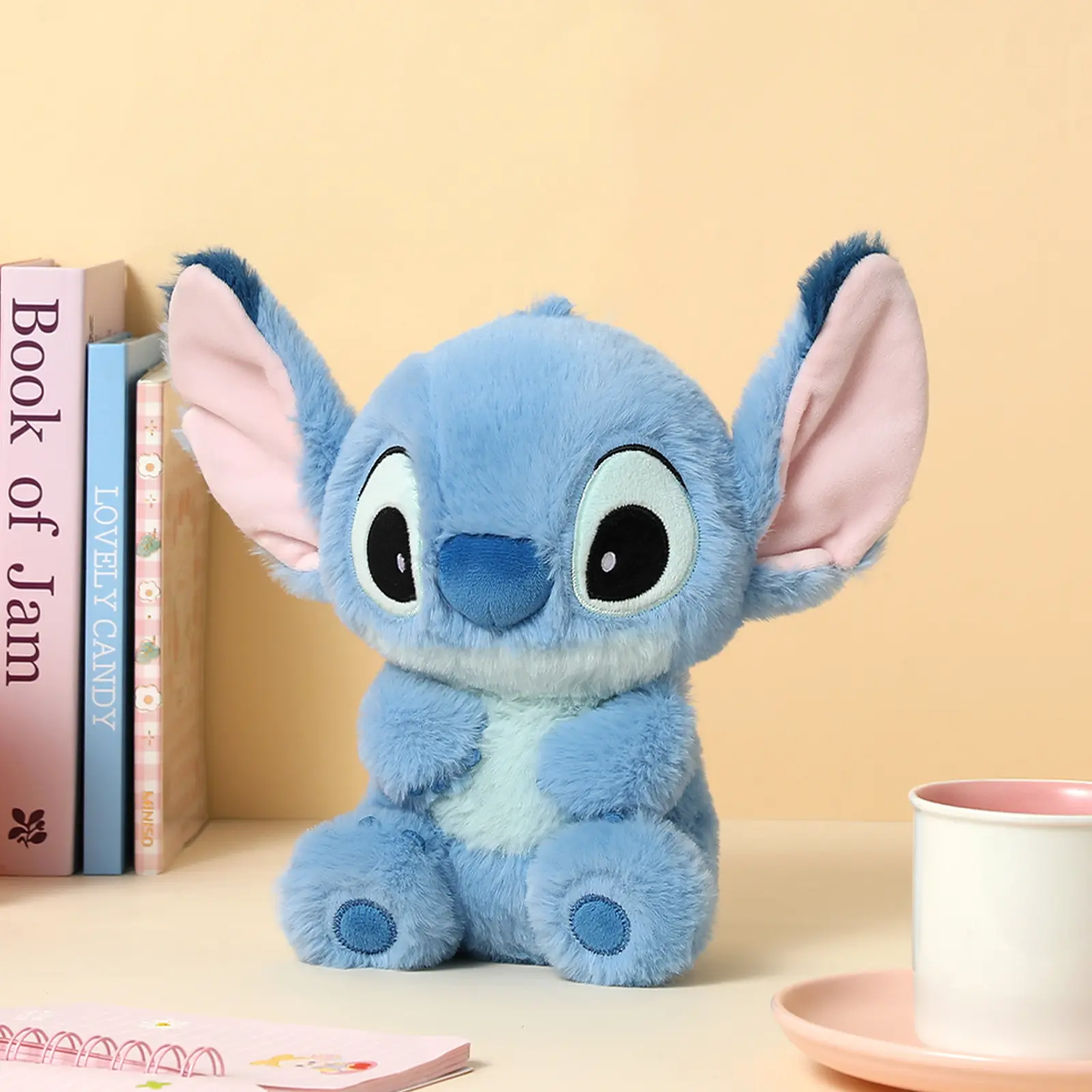 [Summer New Product] Disney MINISO Lilo & Stitch Collection 7.8" Sitting Figure Stitch Plush Doll Blue Fiber Soft Toy for Kids Disney Fans Unisex Stereoscopic Modeling Fine Fluff