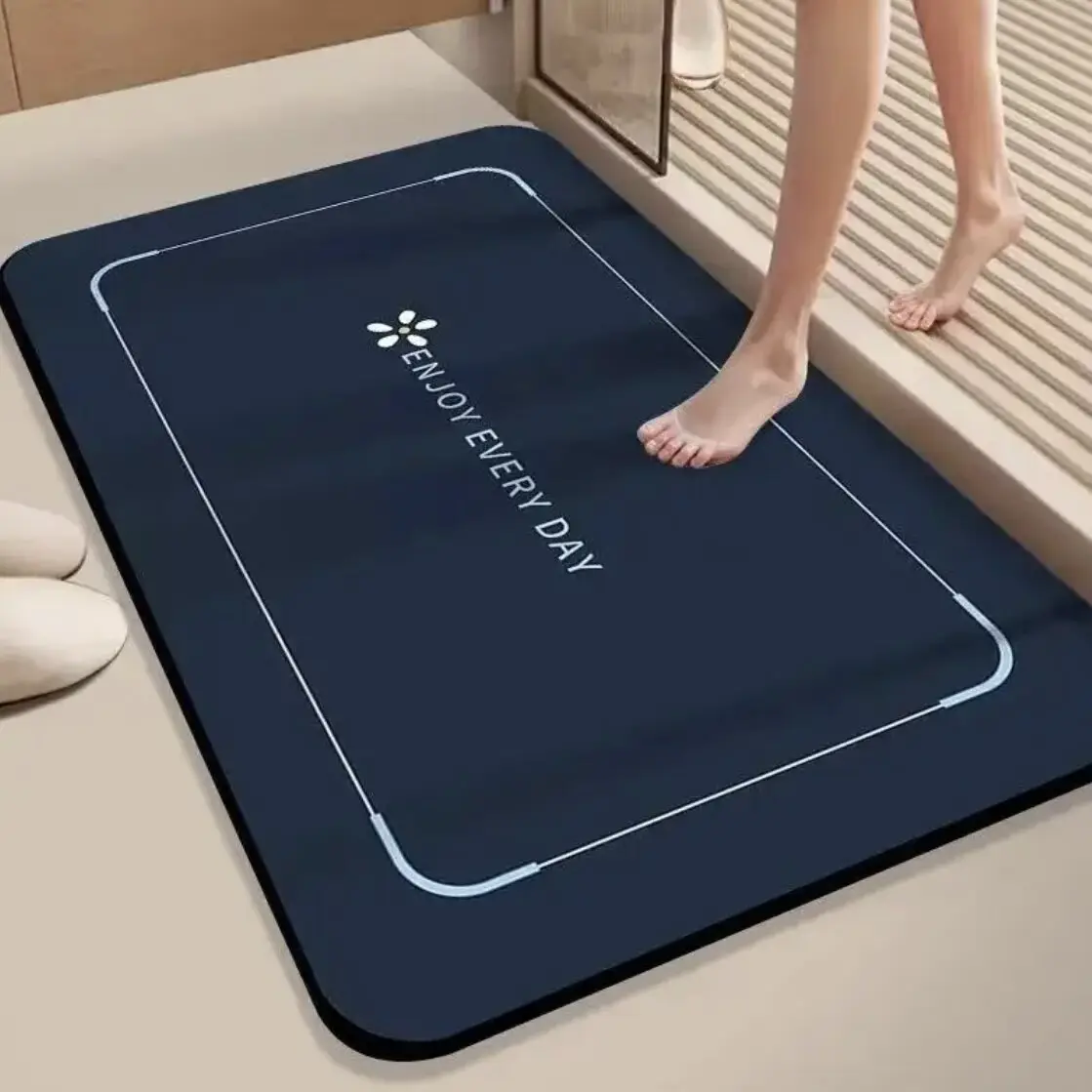 Super Absorbent Non-Slip Bath Mat, Diatomite Bath Mat, Quick-Drying Alga Mud Rug for Bathroom, Shower Room, Nonslip Shower Mat, Door Mats, Bathroom Drying Doormat, Soft Carpet for Home Decor, Bathroom Rugs, Bath Mat For Tub Non Slip