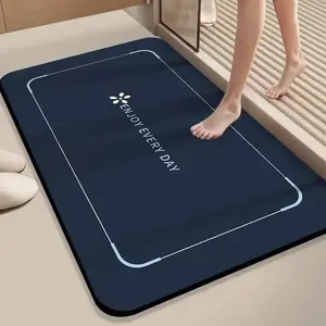 Super Absorbent Non-Slip Bath Mat, Diatomite Bath Mat, Quick-Drying Alga Mud Rug for Bathroom, Shower Room, Door Mats, Bathroom Drying Doormat, Soft Carpet for Home Decor, Bathroom Rugs