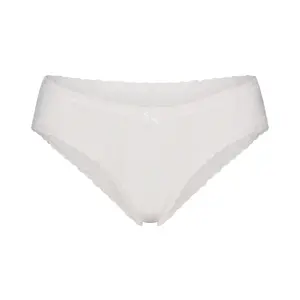 LIGHTWEIGHT COTTON POINTELLE LACE BRIEF | SNOW