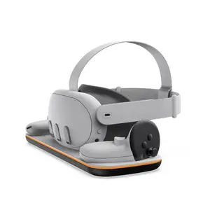 Charging Dock for Mate Quest 3, Magnetic Charging Station with 2 Rechargeable Batteries for Quest 3 VR Headset & Controllers, Console Accessories, Gadgets, Portable