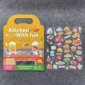 Reusable Sticker Book, Portable Washable Stickers, Ideal for Refrigerator, Helmet, Glass, Desktop DIY Decor, Silent Busy Learning Activity