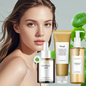 Hot selling 3 pieces of Centella asiatica set, Centella asiatica essence+makeup remover+facial cleanser, refreshing and mild, moisturizing, improving dry skin, mildly cleaning skin, delicate pores, smooth, tender skin, moisturizing essence, creating smoot