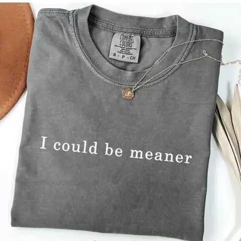 Comfort Colors - I Could Be Meaner Shirt, Sarcastic Shirt, Funny Humor Shirt, Sarcasm Shirt, Funny Quote Shirt, Trendy Shirt for TikTok