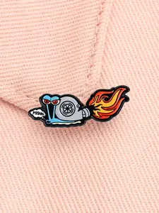 SpongeBob SquarePants Gary Enamel Pin Jet-Powered Snail With Flame Punk Contrast-Cute Mechanical Snail Cartoon Alloy Brooches Lapel Backpack Badge Fashion Jewelry Accessories Gifts for Friends