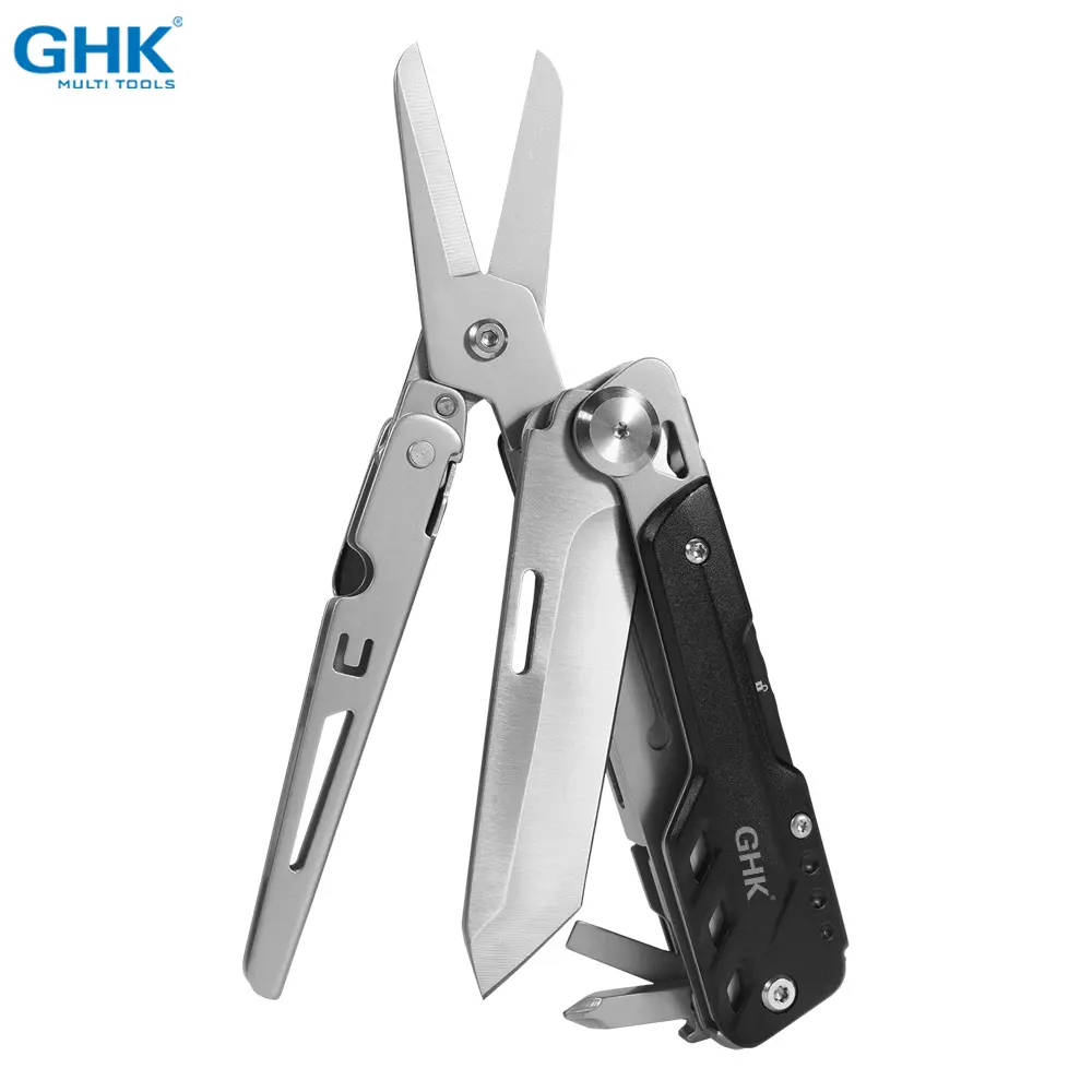 Stainless Steel Outdoor Folding Tool - Portable Multipurpose Knives with Scissors, Sharp Hard Multi Functional Knives for Fishing, Lightweight Hand Tool Foldable Tool